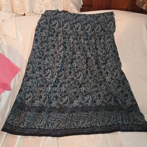 Koret Black and Gray Floral Maxi Skirt